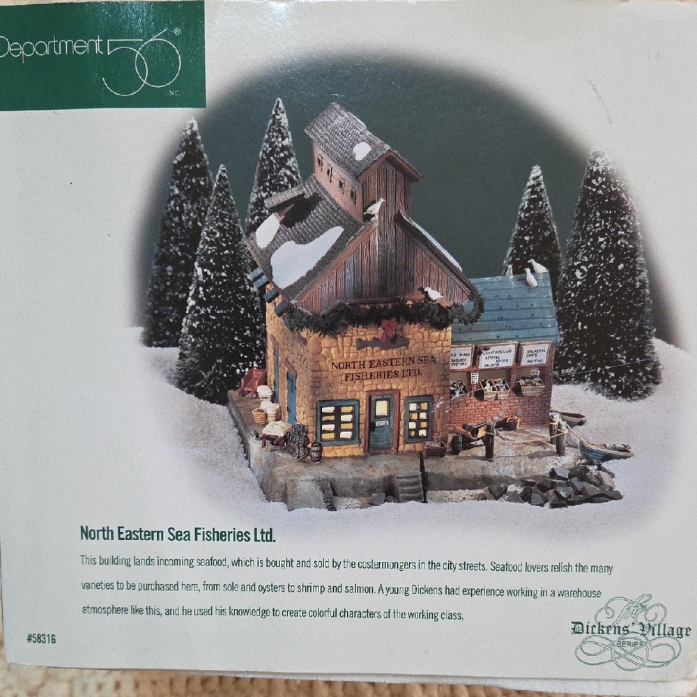 Department 56 Dickens Village North Eastern Sea Fisheries with Snowy Roof